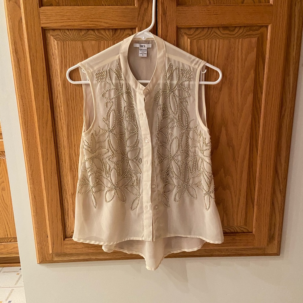 Bar III Beaded tank button up